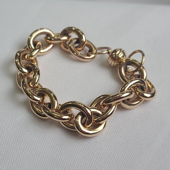 ✨ G.I.L.I. Bronzo Italia® Rose Gold Status Link Bracelet ✨ From QVC. - Picture 1 of 5